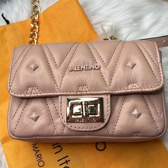 Valentino By Mario Valentino Papillon Studs Quilted Leather Crossbody Or Bum Bag - Picture 7 of 17